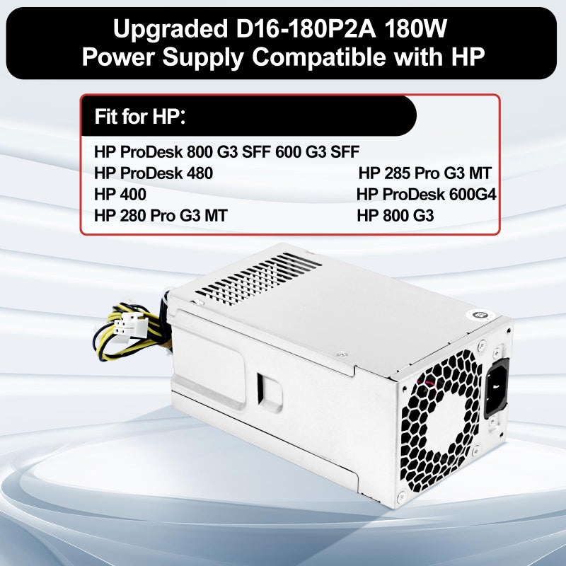 LXun D16-180P2A L08261-002 180W Power Supply Compatible with HP ProDesk 800 G3 600 G3 SFF L08261-001 901763-002 901765-003 901761-003 901764-003 901763-001 901762-002 901771-004 901771-003 901771-002 - Image 2